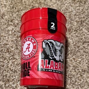 Set of 2 Alabama Crimson Tide plastic logo cups (new)